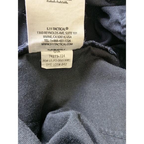 5.11 Tatical Pants Mens Size 42 Ripstop Cargo Pockets Black Workwear Straight - Picture 6 of 11